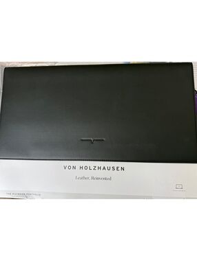 Von Holzhausen The MacBook Portfolio 16” Black Vegan Leather Laptop Sleeve Case